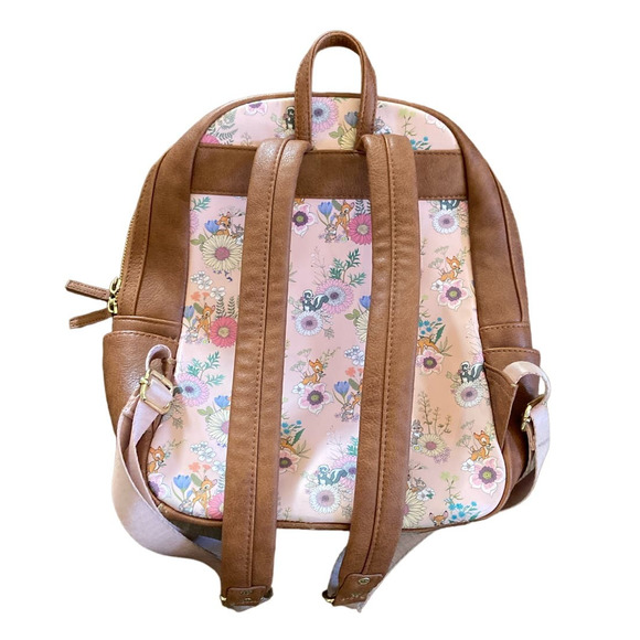 DISNEY x LOUNGEFLY Bambi Cast Floral Print Mini Simulated Leather Backpack - Picture 5 of 16